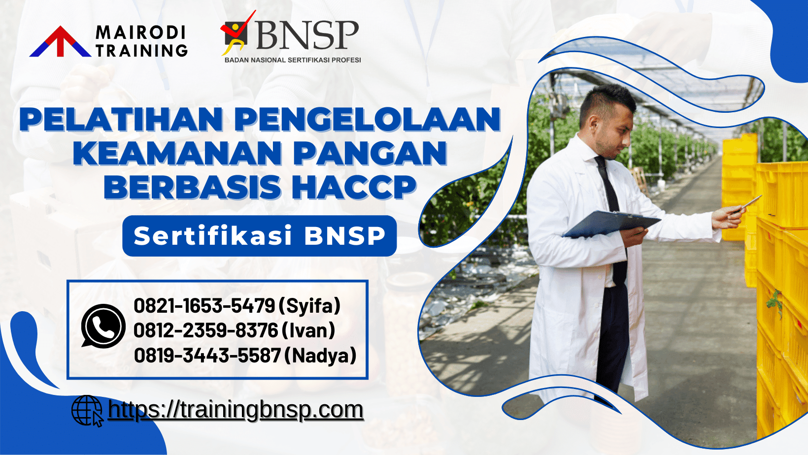 Training BNSP - Pelatihan HACCP Sertifikasi BNSP
